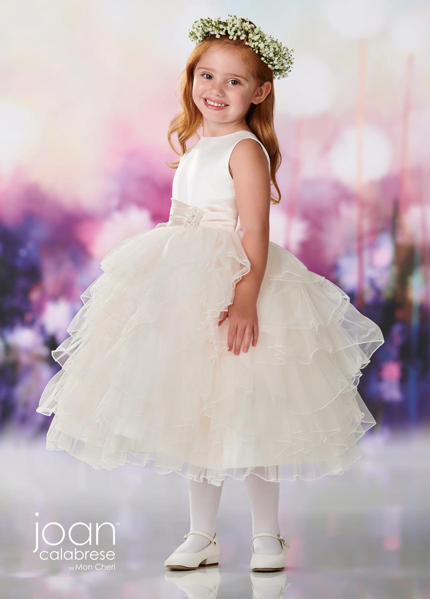 French Novelty Joan Calabrese by Mon Cheri 119392 Ruffled Flower Girls Dress