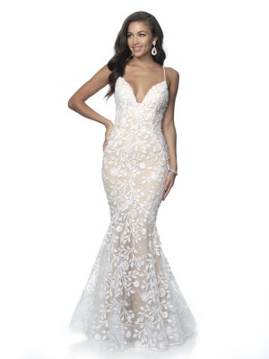 Blush 11979 Floral Lace Mermaid Dress