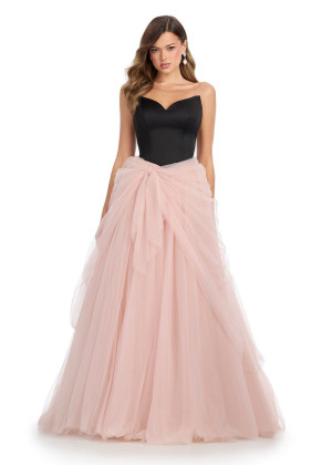 Ashley Lauren 11984 Draped Tulle Prom Ball Gown