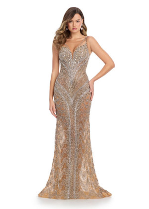 Ashley Lauren 11998 Stunning Hand Beaded Gown
