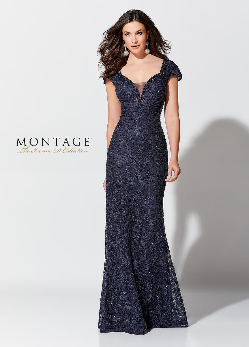 French Novelty: Ivonne D 119D59 Stunning Beaded Lace MOB Gown