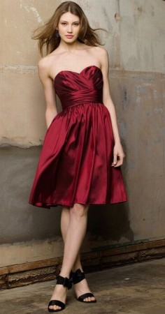 Wtoo Strapless Surplice Short Bridesmaid Dress with Pockets 120