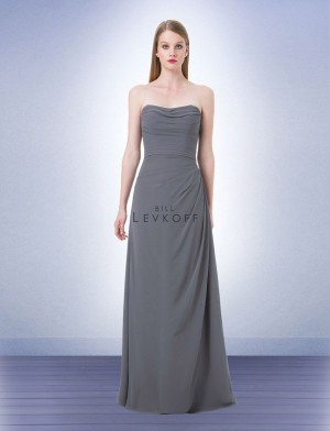 Bill Levkoff 1206 Asymmetric Pleated Bridesmaid Gown