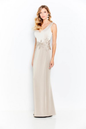 Cameron Blake 120611 Sleek Stretch Satin Mothers Gown