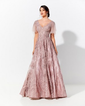 Ivonne D 120D10 Lace Gown with Separate Sleeves