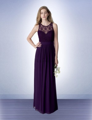 Bill Levkoff 1251 Lace Bridesmaid Dress with Keyhole Back