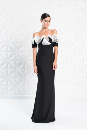 Alexander by Daymor 1257 Ruffled Off Shoulder Gown