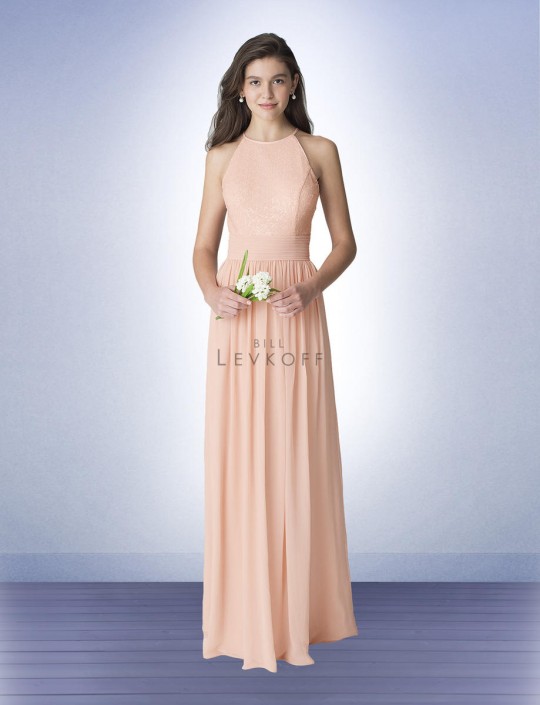 bill levkoff halter bridesmaid dress