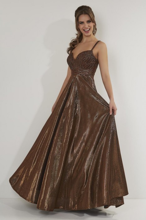 bronze prom dress