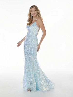 Studio 17 12854 Floral Liquid Sequin Gown