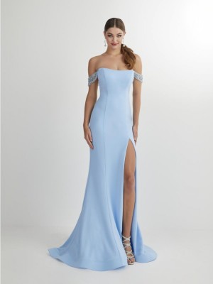 Studio 17 12907 Off Shoulder Sheer Back Prom Dress