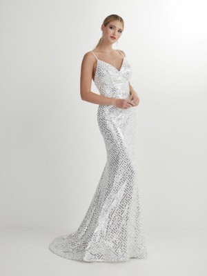 Studio 17 12909 Geometric Sequin Prom Dress