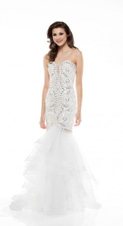 Colors Dress 1300C Tiered Mermaid Gown
