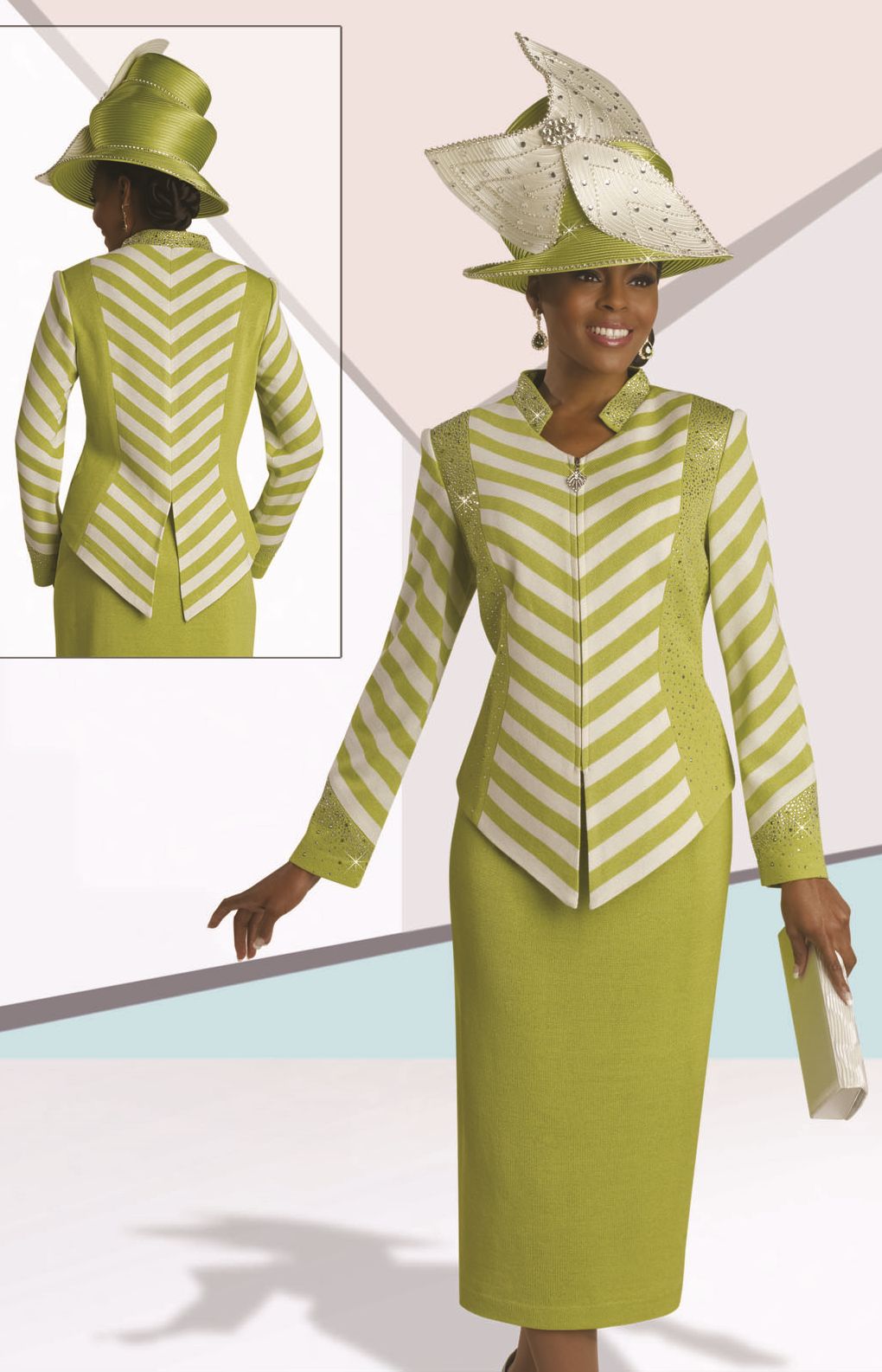 Donna Vinci Knits 13055 Fashion Church Suit: French Novelty