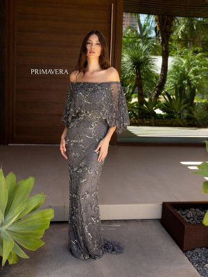 Primavera 13123 Off Shoulder Cape Sleeve Mothers Gown