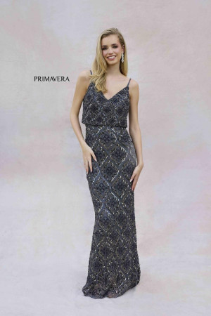 Primavera 13139 Stunning Blouson Beaded MOB Gown