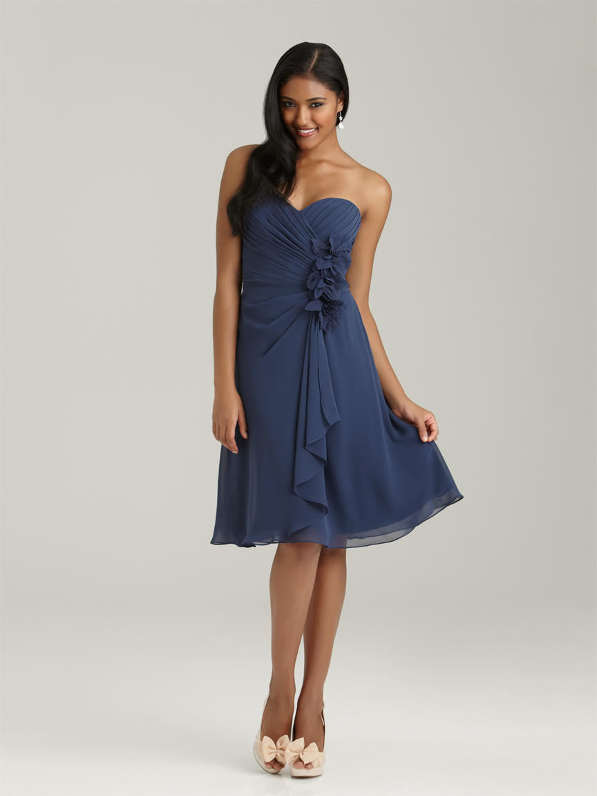 French Novelty Allure 1319 Ruched Chiffon Short Bridesmaid Dress