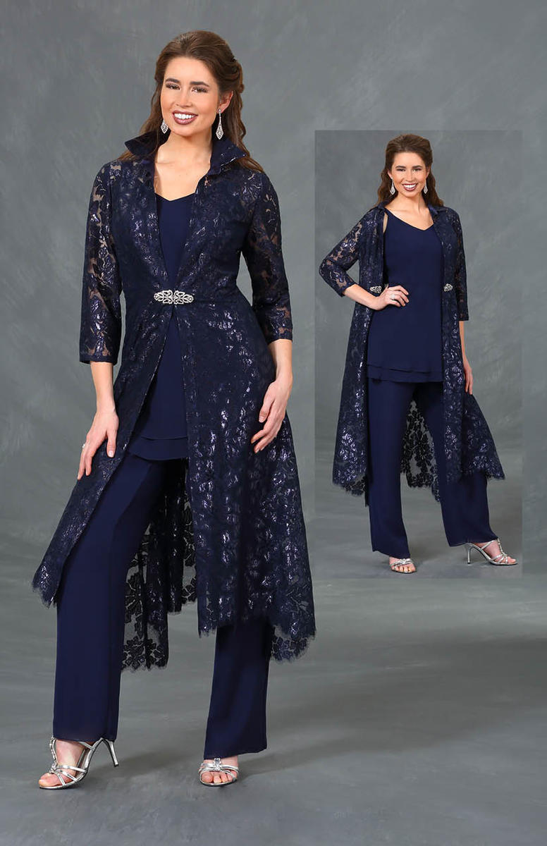 ursula 13324 mob pant suit with lace coat french novelty tiffany designer