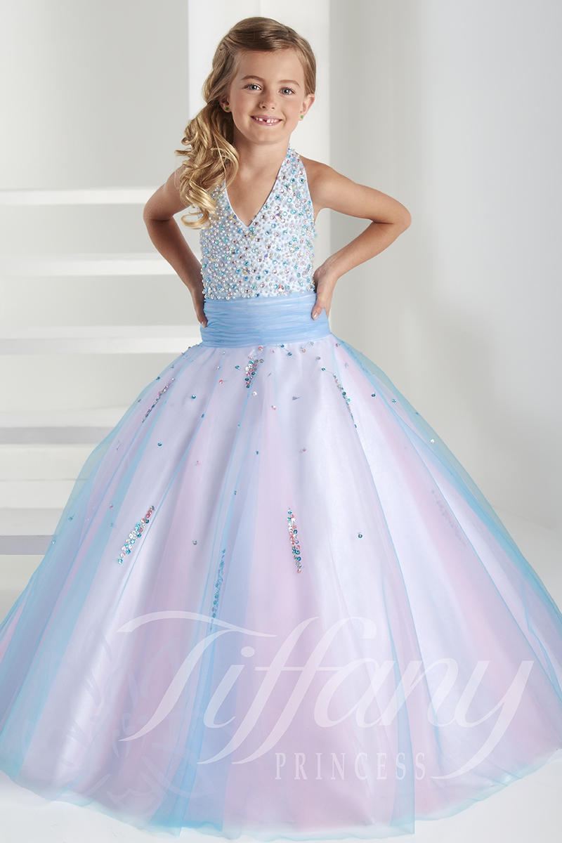 Tiffany Princess 13407 Little Girls Halter Dress, image size:800x1200