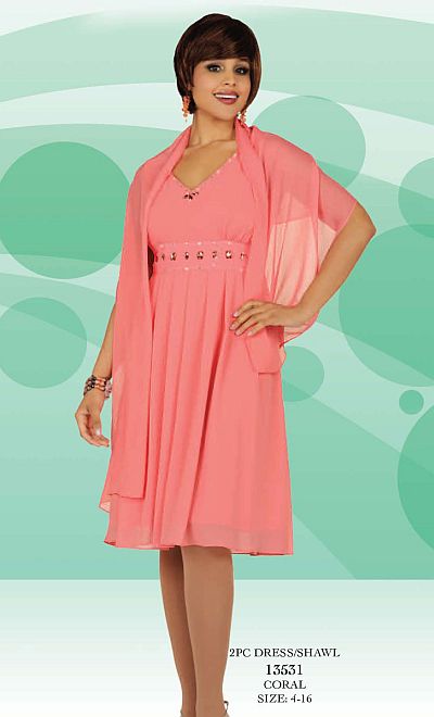 Coral Knee Length Dress