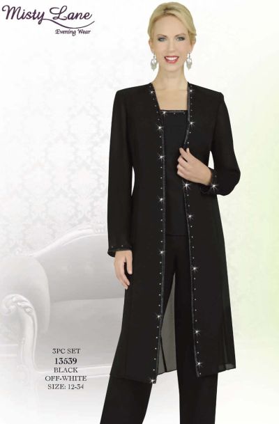 black and white dressy pant suits
