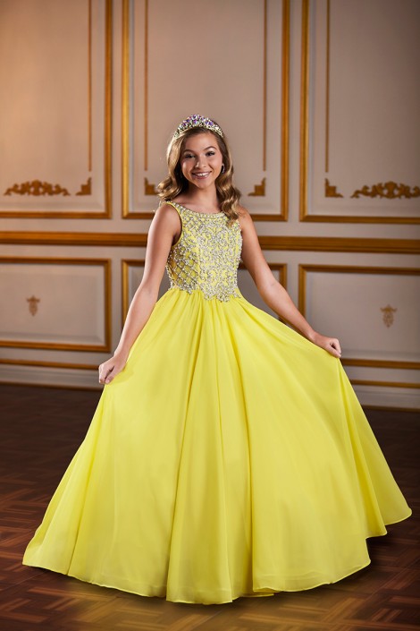 yellow pageant dresses for girls