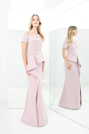 Alexander by Daymor 1361 Pleated Peplum Mothers Gown