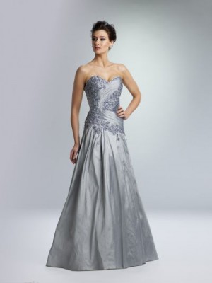 Rina Di Montella 1362 Silk Shantung Formal Gown with Sheer Bolero