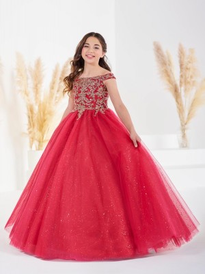 Tiffany Princess by 13687 Girls Off Shoulder Pageant Gown