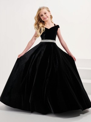 Tiffany Princess 13705 Girls Velvet Pageant Gown