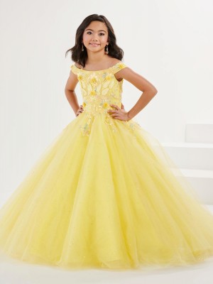 Tiffany Princess 13708 Sequin 3D Lace Girls Gown