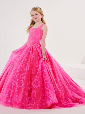 Tiffany Princess 13709 Girls Floral Glitter Gown