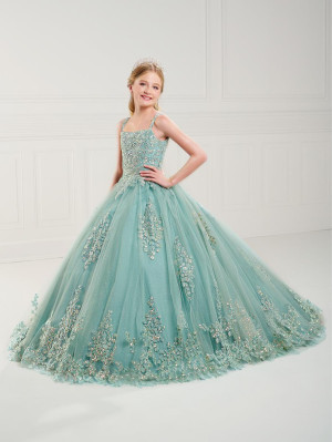 Tiffany Princess 13741 Girls Sequin Lace Ball Gown
