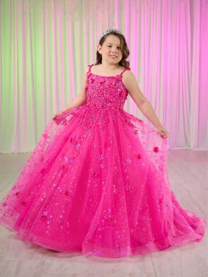 Tiffany Princess 13758 Girls 3D Glitter Snowflake Ball Gown