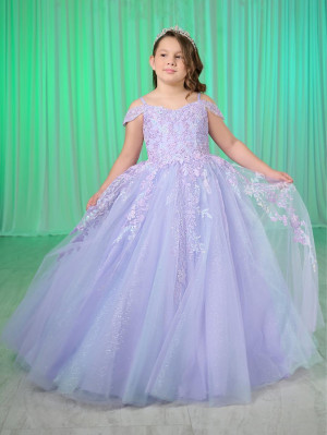 Tiffany Princess 13760 Girls Off Shoulder Ball Gown
