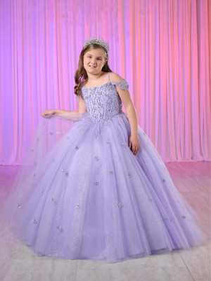 Tiffany Princess 13766 Girls Sparkling Cold Shoulder Gown