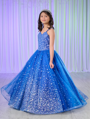 Tiffany Princess 13767 Girls Glitter Dot Ball Gown