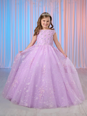Tiffany Princess 13768 Girls Snowflake Glitter Ball Gown