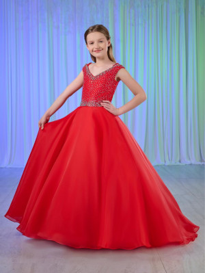 Tiffany Princess 13771 Girls Flowy Organza Ball Gown
