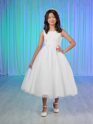 Tiffany Princess 13784 Girls Off White Communion Dress