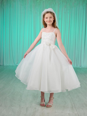 Tiffany Princess 13785 Flower Girls Tea Length Dress