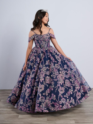 Tiffany Princess 13794 Girls Floral Glitter Ball Gown