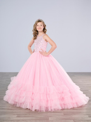 Tiffany Princess 13795 Girls Ruffle Ball Gown