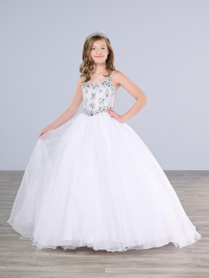 Tiffany Princess 13798 Girls Rhinestone Organza Ball Gown