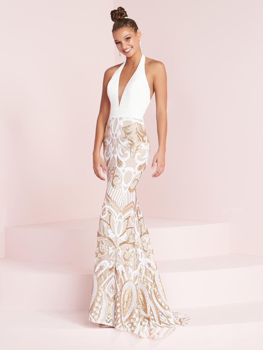 sequin halter dress