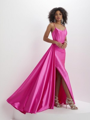 Panoply 14145 Fitted Corset Side Flounce Prom Dress