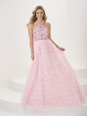 Panoply 14190 High Neck Halter Ruffle Prom Dress