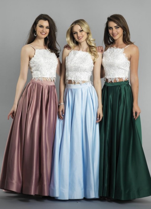 Plus size Two Piece prom dresses