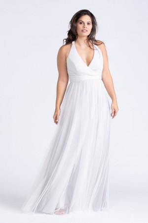 Wtoo 144X 2 Tone Halter Bridesmaid Dress