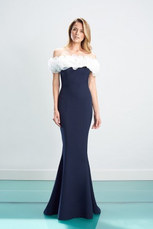 Alexander by Daymor 1461 Ruffle Off Shoulder Gown